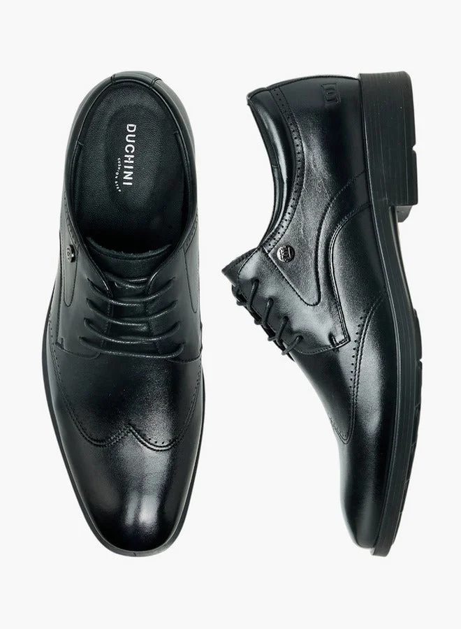 DUCHINI Men Lace-Up Leather Derby Shoes